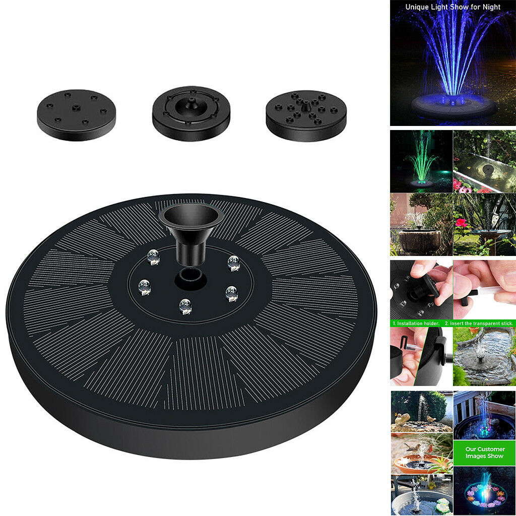 3W Solar Panel Fountain Pump Outdoor Aquarium Bird Bath Pool Fish Tank Spray