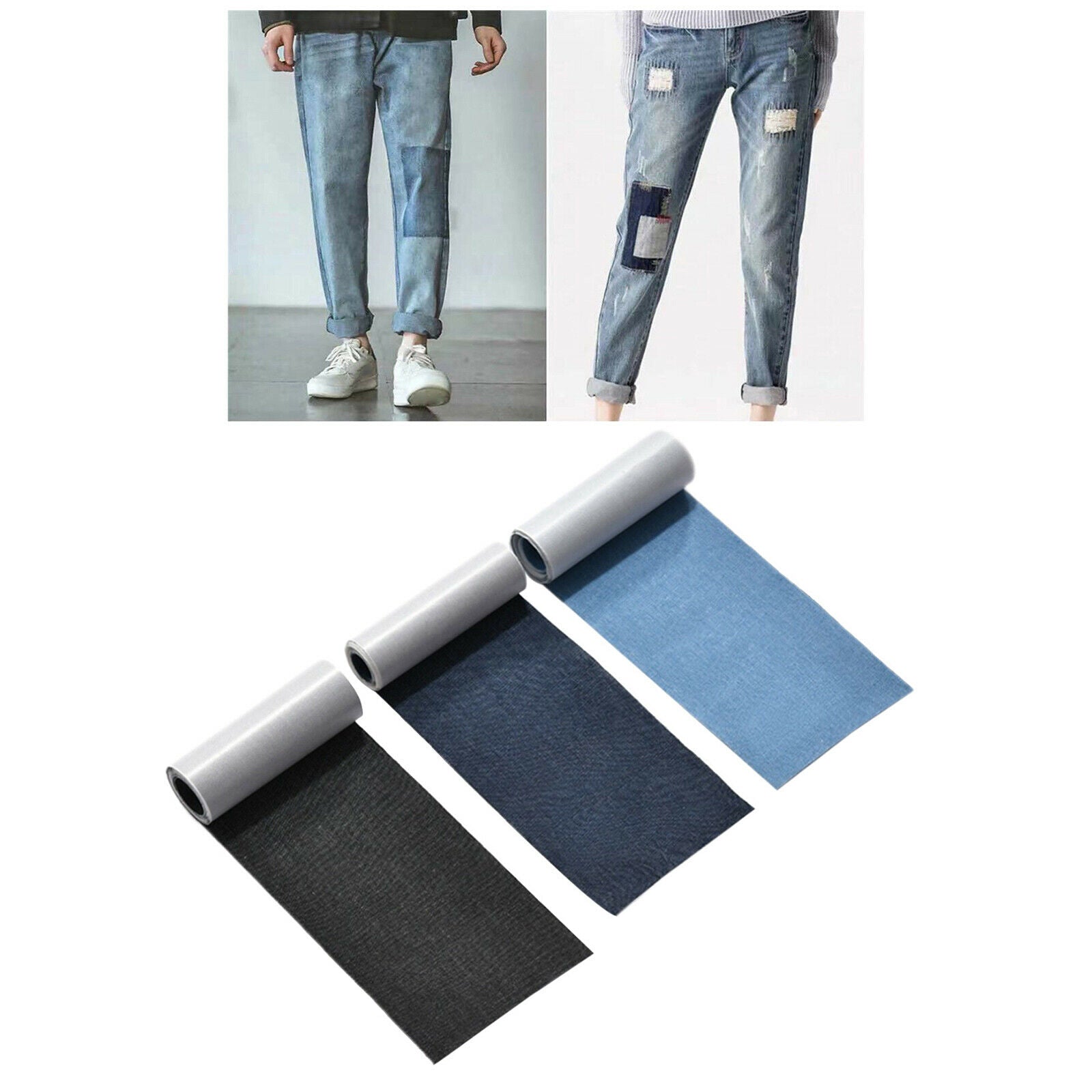 Denim Patches Repair Self-Adhesive Protable Multicolor for Jackets Children