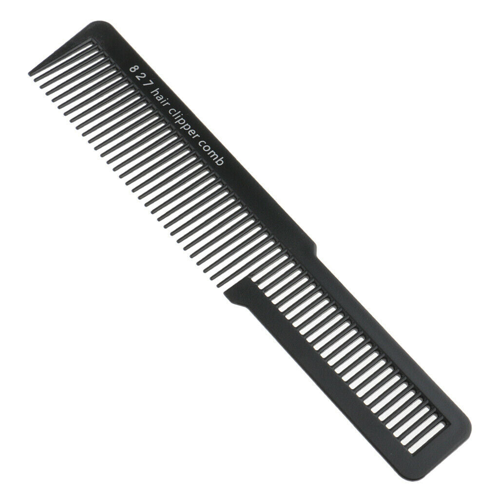 2 Pack Plastic Barber Fine Tooth Hairdressing Clipper Comb White/Black