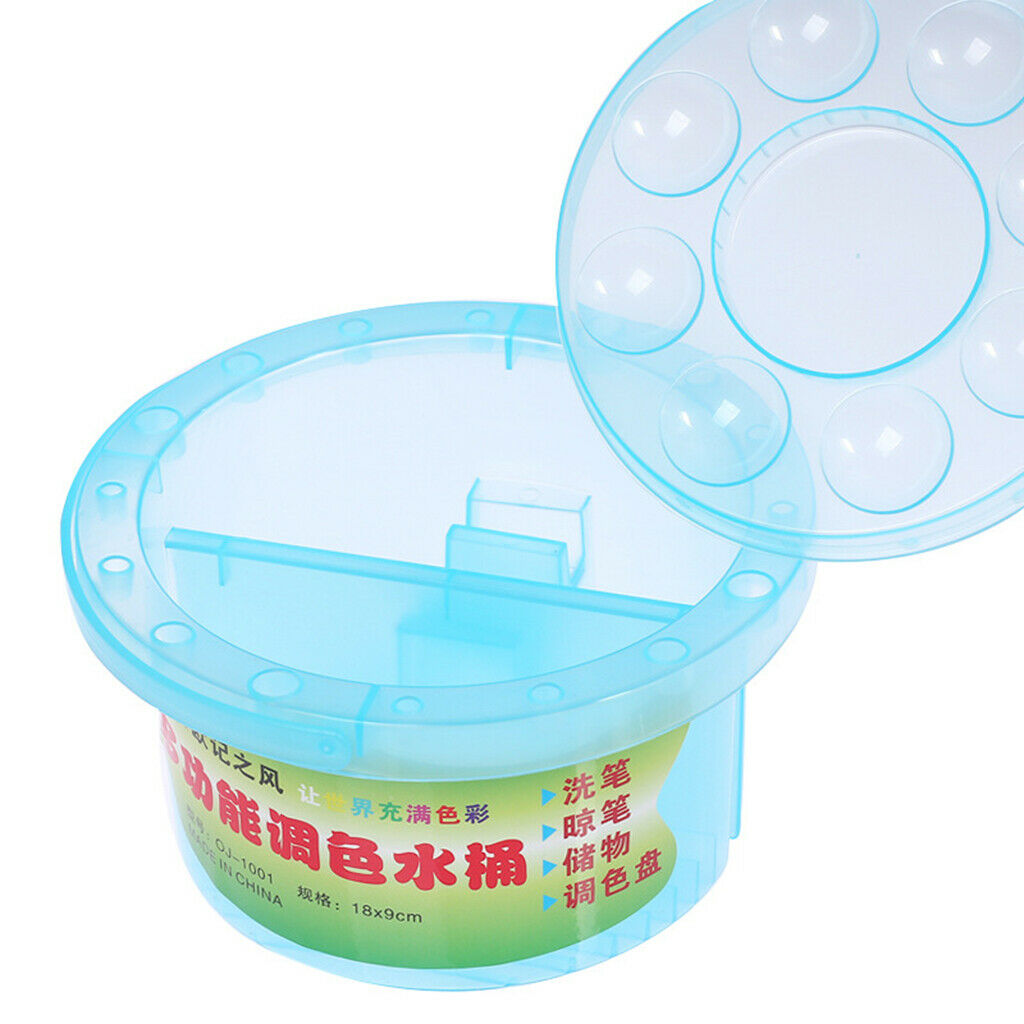 Paint Brush Basin Pot Round Brush Washer Kids Paints Palette Tray Brush Tool
