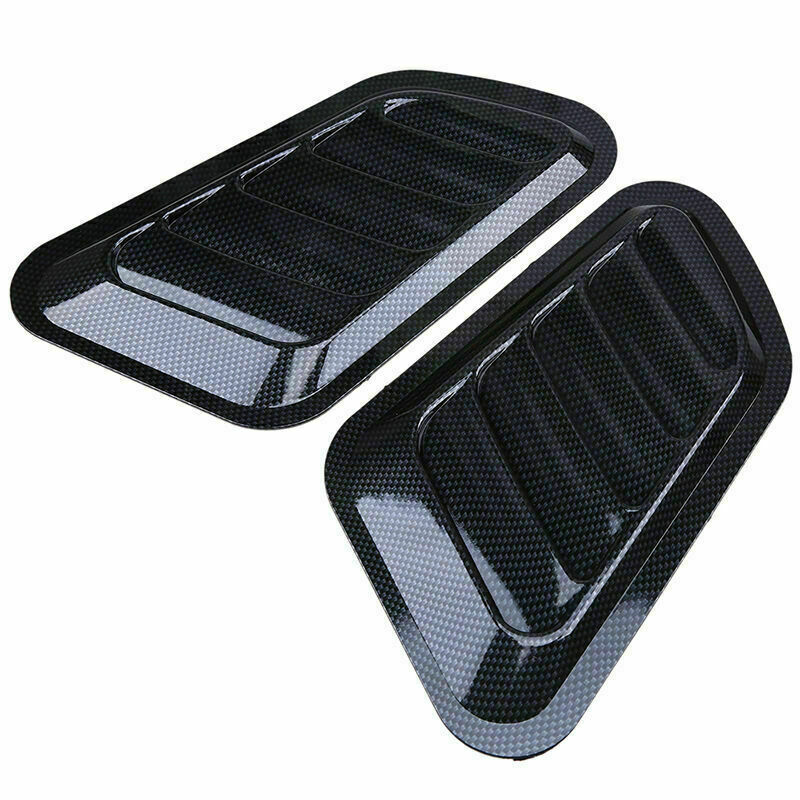 Carbon Fiber Style Universal Car Decor Air Flow Intake Stricker Scoop Vent Cover