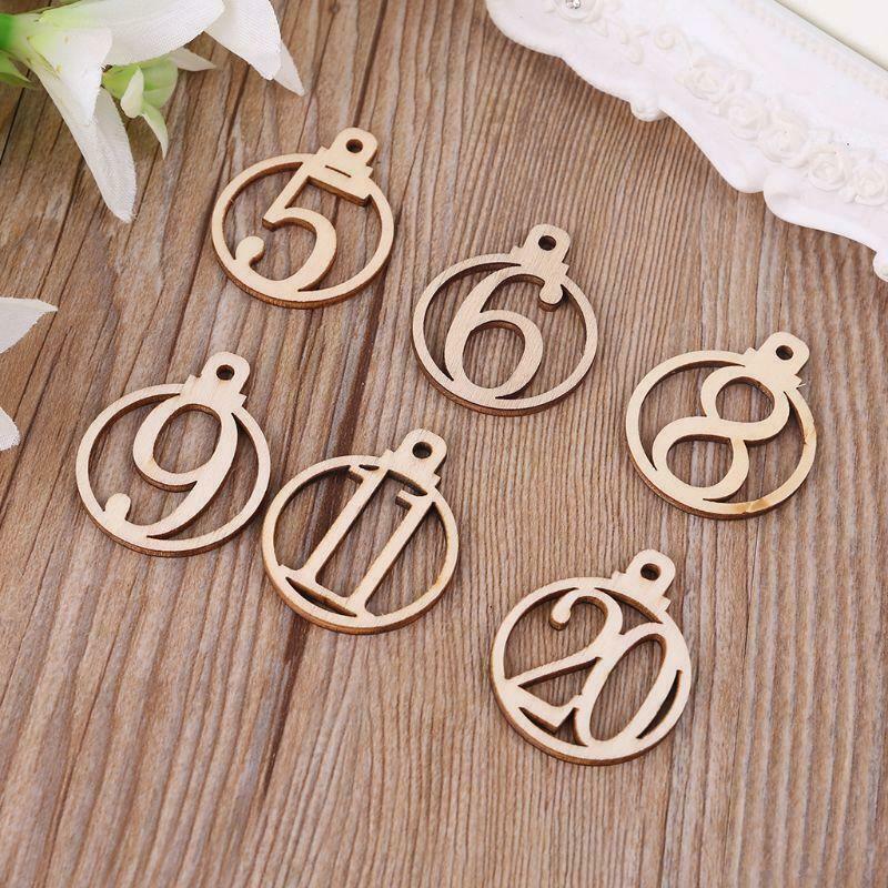 25pcs 1-25 Wooden Christmas Countdown Advent Calendar Tags Number DIY Scrapbook