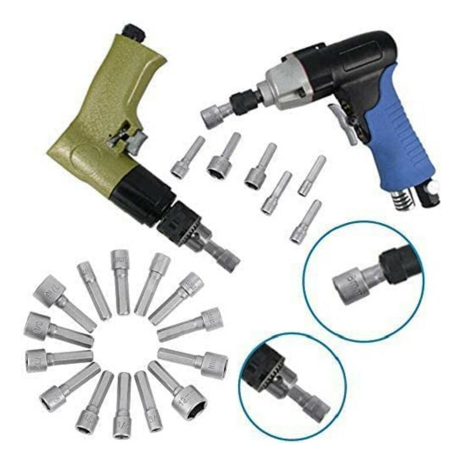 Socket Screwdrivers Bit Set Air Nuts Spanner Adapter DIY Tools 7.5x5x1.8cm
