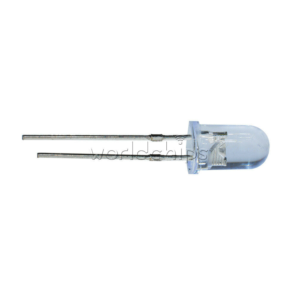100PCS F5 5MM White Color White Light Round Superbrighâ€‹t LED Lamp W