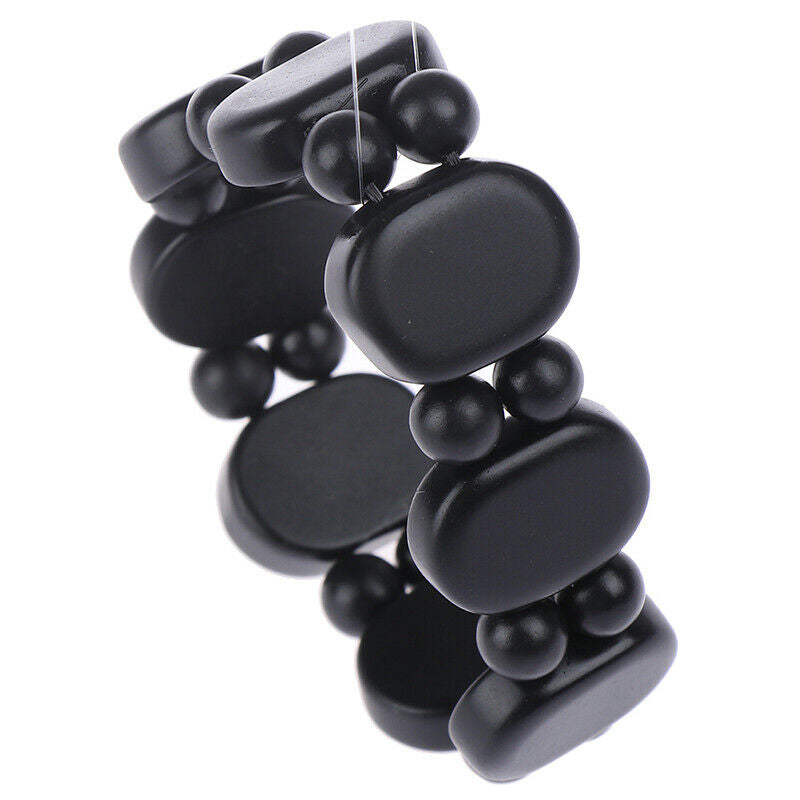 Hand Bracelet Natural Bianshi Beads Black stone Needle Women Men charm fash Rf