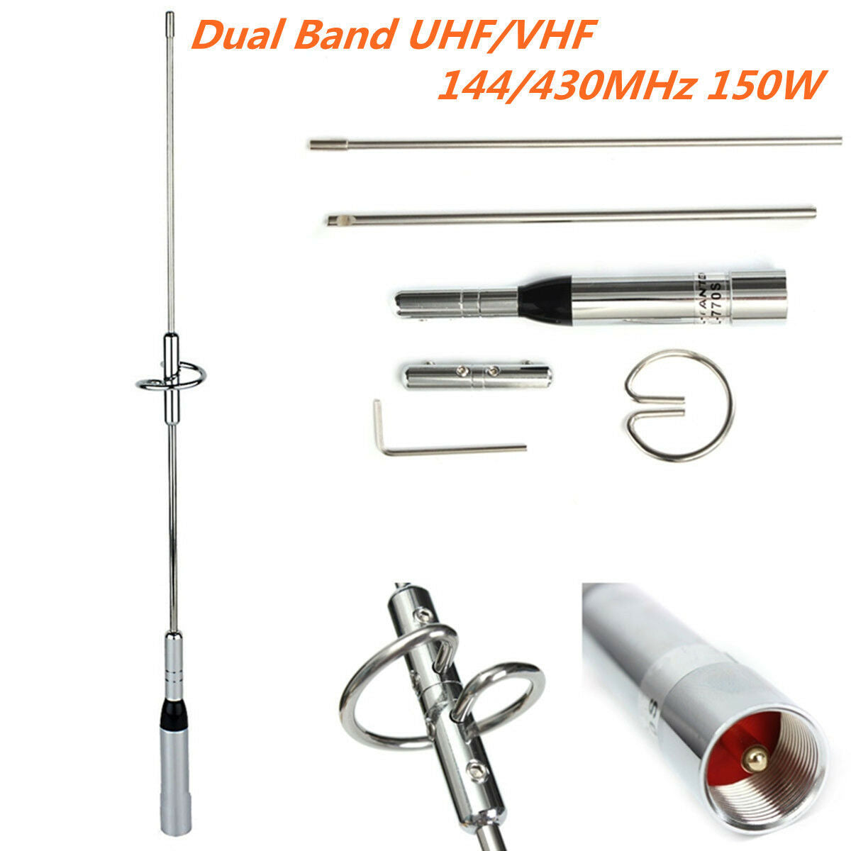 44cm Dual Band UHF/VHF 144/430MHz 150W Car Radio Mobile//Station Antenna NL-770S