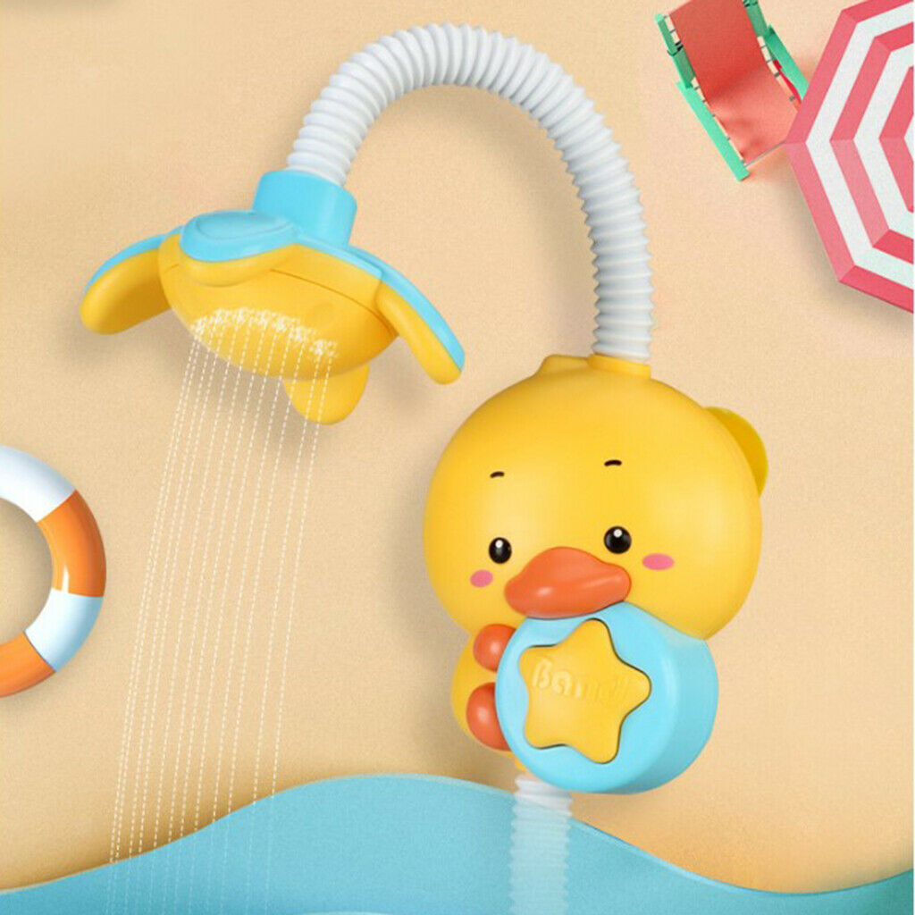 Duckling Shower Head Baby Bath Toys Water Game Electric Water Spray Faucet