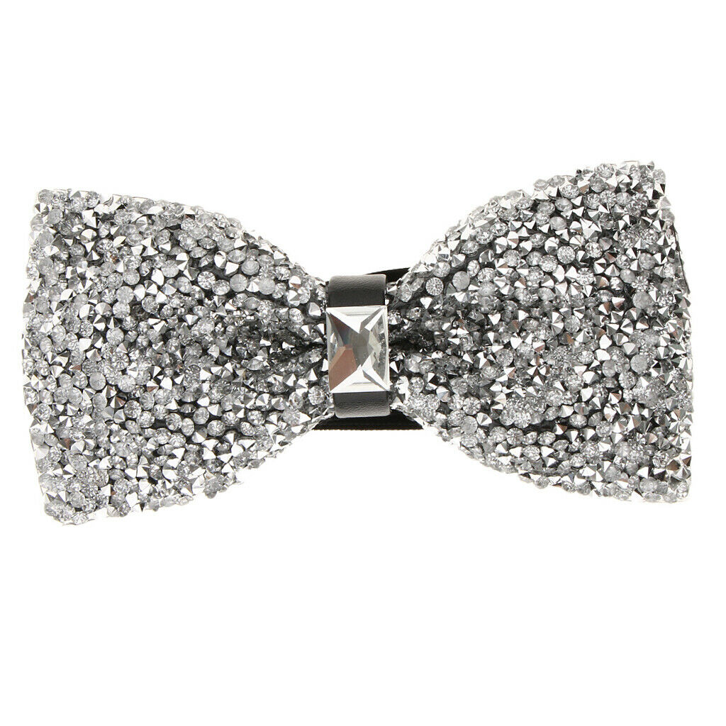 Men Shiny Adjustable Crystal Rhinestone Wedding Party Bow Tie Tuxedo Bowtie