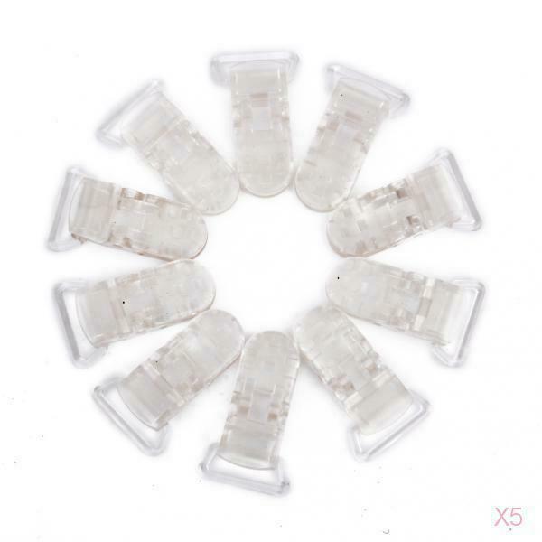 Plastic Pacifier Holder Badge Craft Dummy Clips 39x16mm 10pcs Clear