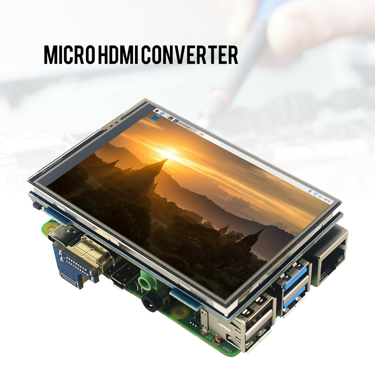 Adapter Converter Micro HDMI To HDMI Cable Plug Connector for Raspberry Pi 4B