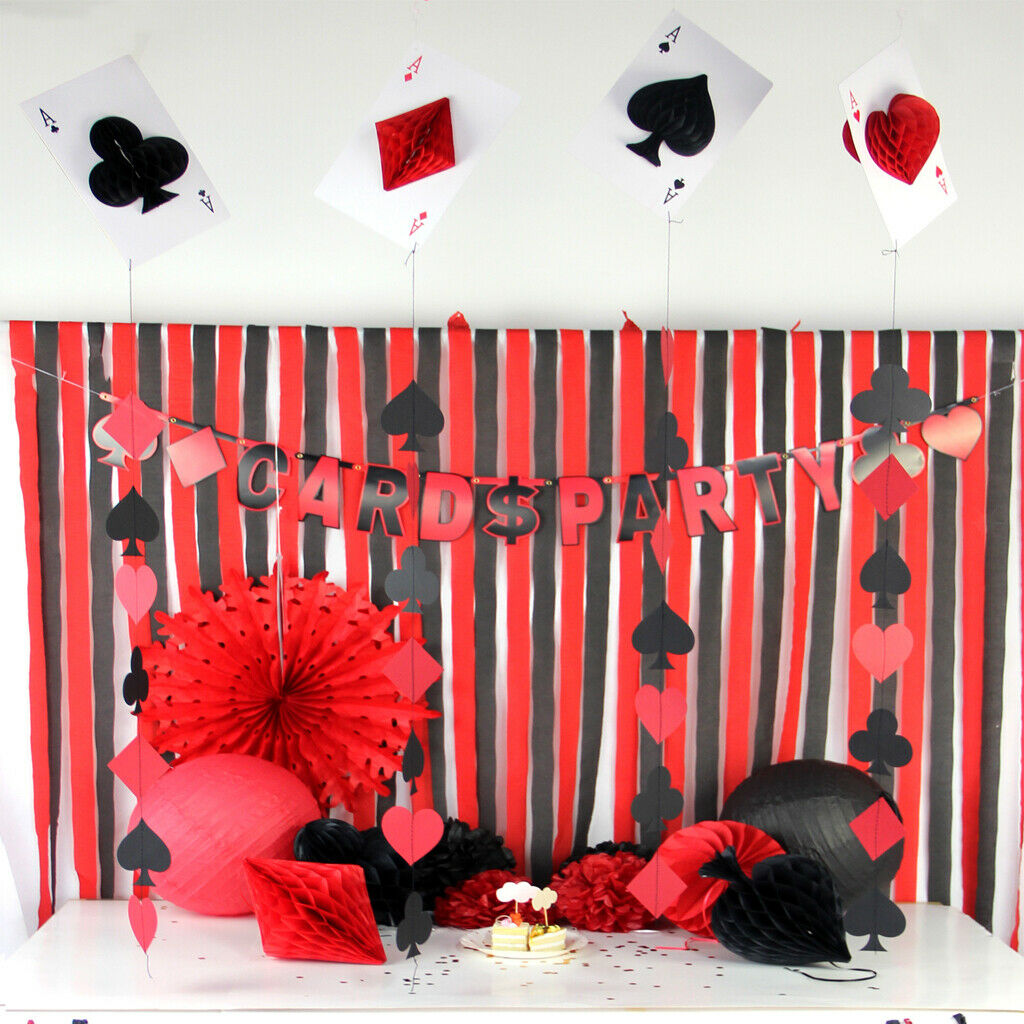 Casino Club Night Card Honeycomb Ball Hanging Garland Birthday Party