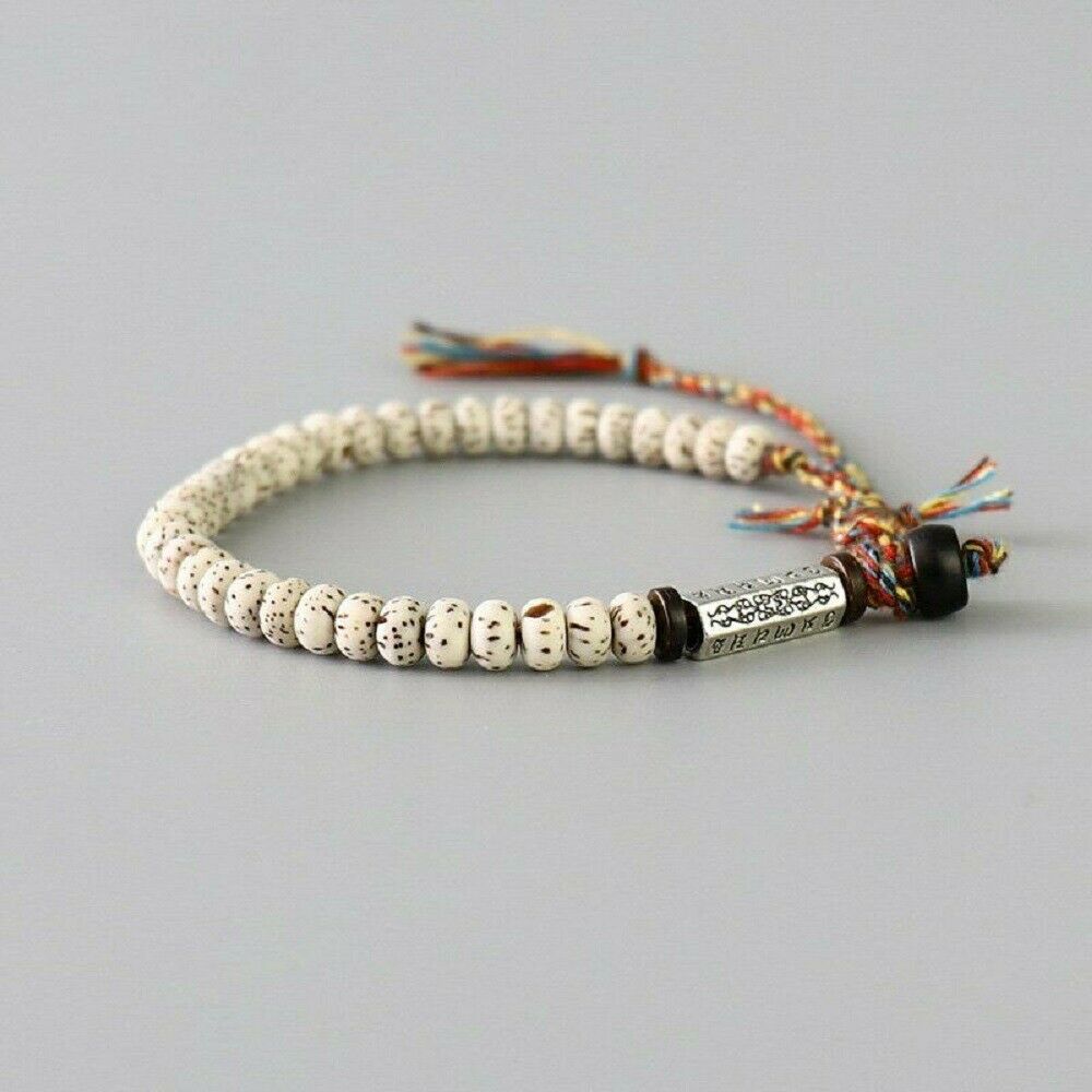 Tibetan Buddhist Braided Lucky Knot Bracelet Natural Beads Handmade Men's Gift
