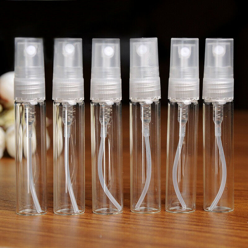 5Pcs 5ml Travel Glass Empty Bottle Refill Perfume Atomizer Pump Scent Spray New