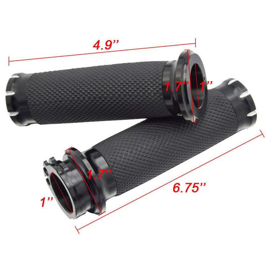 Pair 1" Motorcycle Handlebar End Hand Grips For Kawasaki Cruiser Chopper