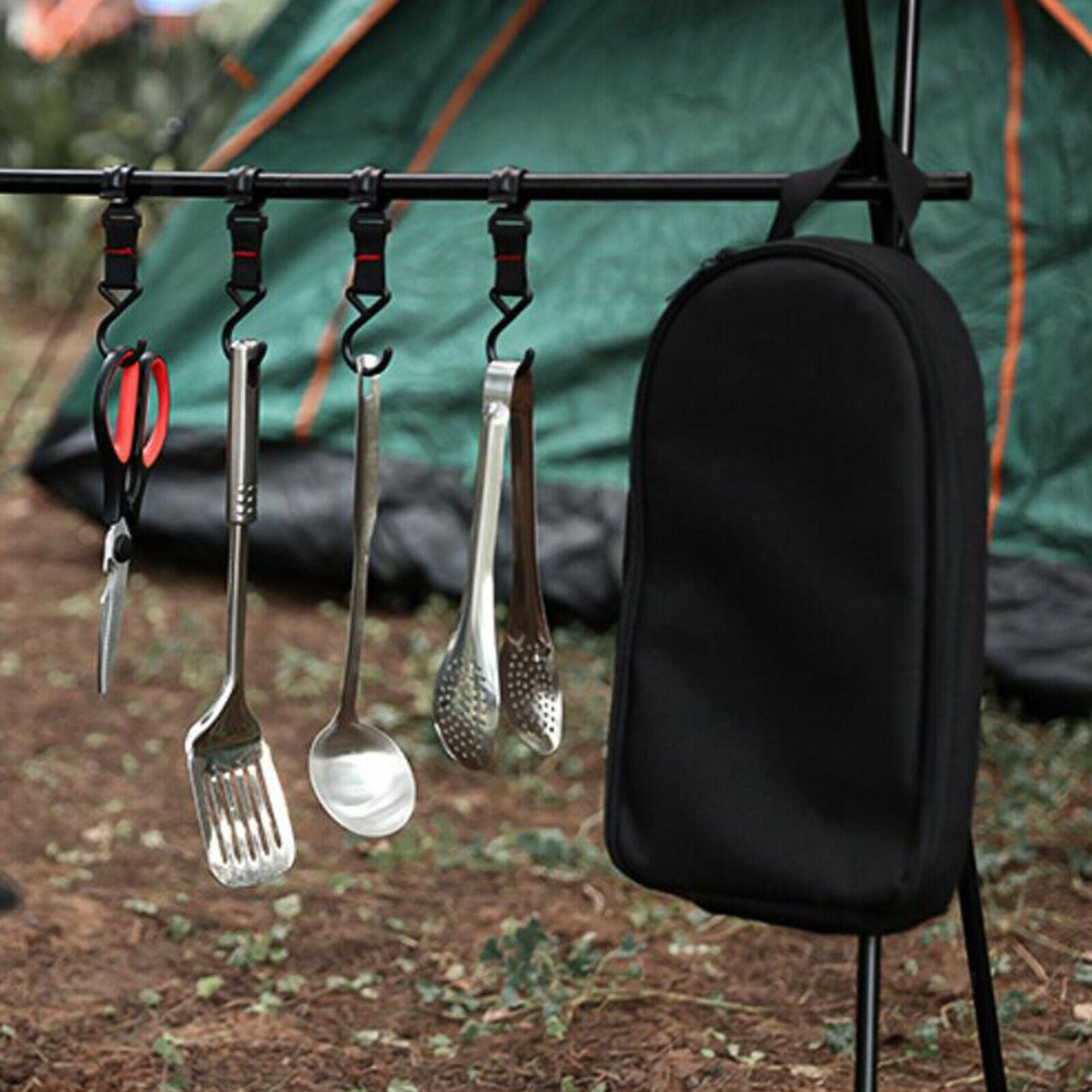 9Pieces Outdoor Kitchen Utensil Set Hiking Camping Picnic BBQ Cookware Kit