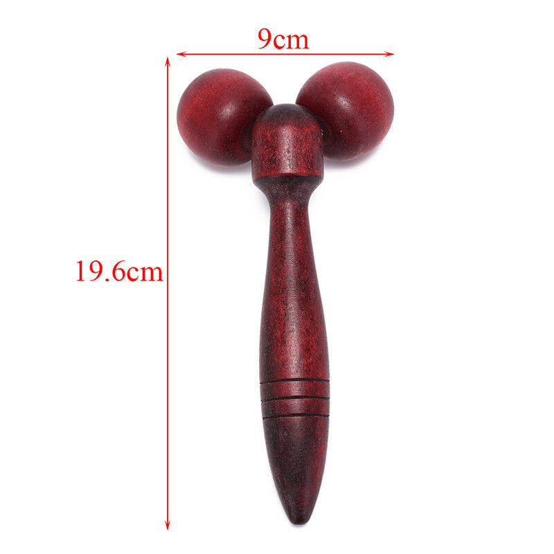 wooden ball roller massager tool reflexology hand face body relax random c.l8