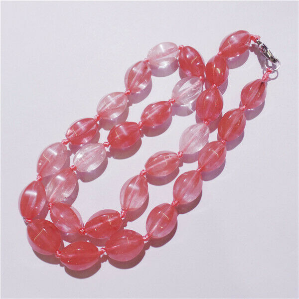 1 Strand 14x10mm Red Cherry Quartz Faceted Lantern Beads Necklace 42cm HH9211