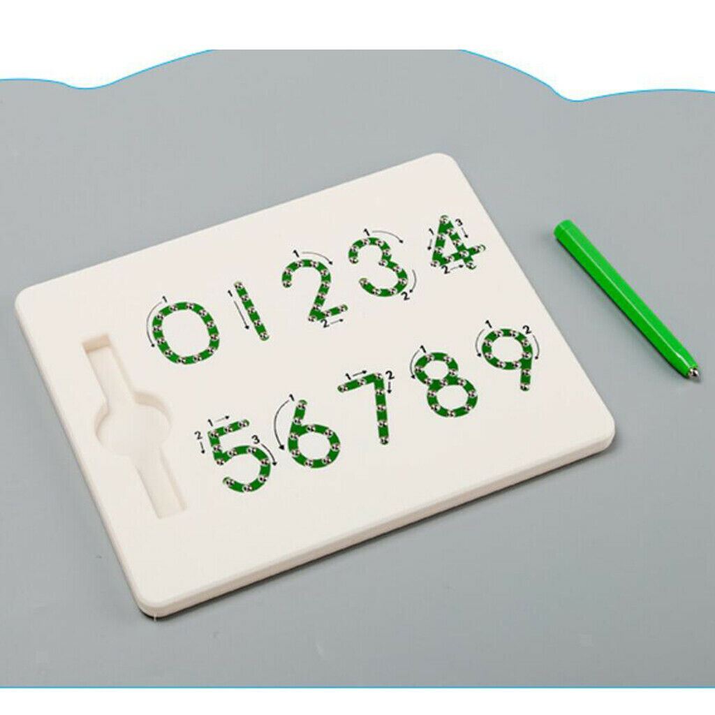 Kids Magnetic Number Tracing Drawing Board with Pen Writing Toys Teaching Aid
