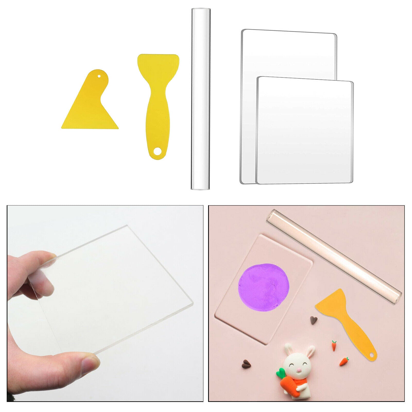5pcs/set Acrylic Clay Roller Set Shaper Ceramic Sculpting DIY Crafts Making
