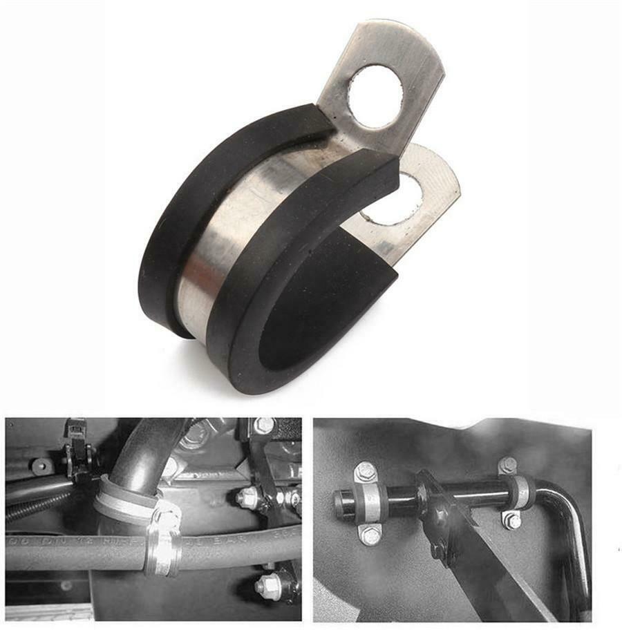 20Pcs 1Inch Stainless Steel Cable Clamp Rubber Cushioned Metal Insulated Clamp