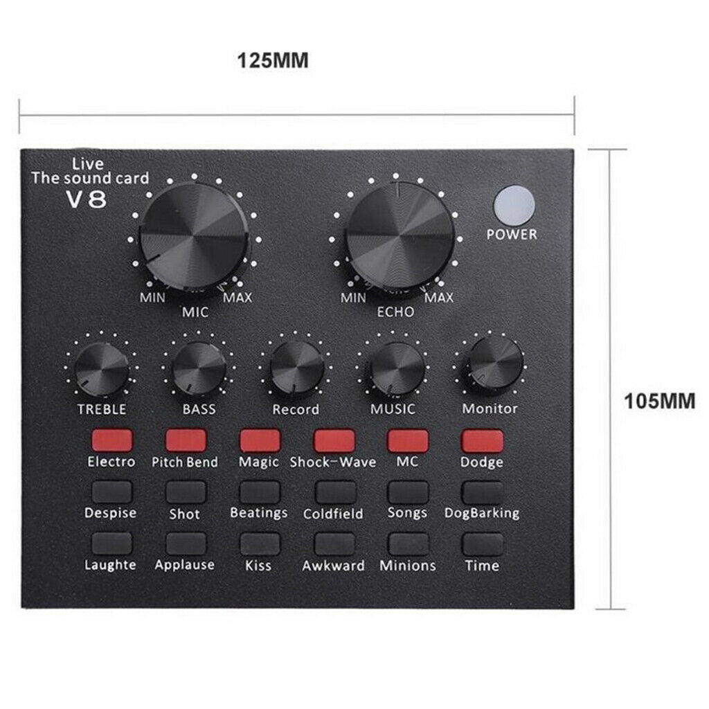 Multifunctional Sound Card Multiple Funny Sound Effect with 12 Kinds of