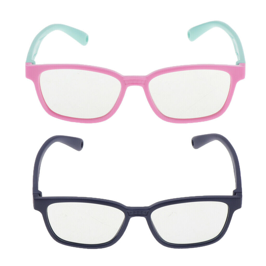 2pcs Kids's Stylish Anti Blue Light Eyeglass Soft Silicone Frame Eyewear