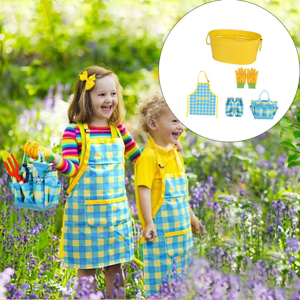 5Pieces Kid Gardening Set Planting Flowers Garden Tools Storage Carrying Bag