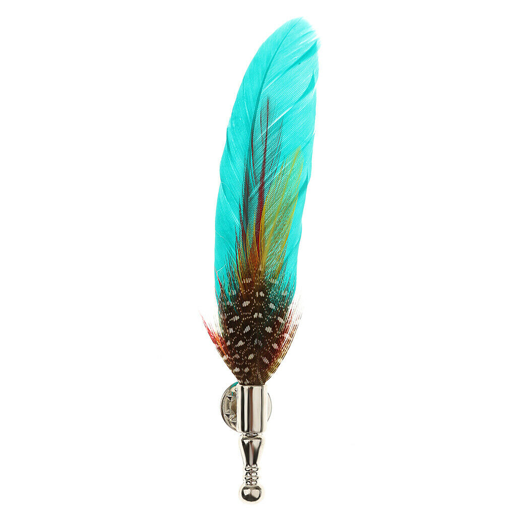 Women's Feather Brooch Pins Wedding Party DIY Bridegroom Bridal Decor Green