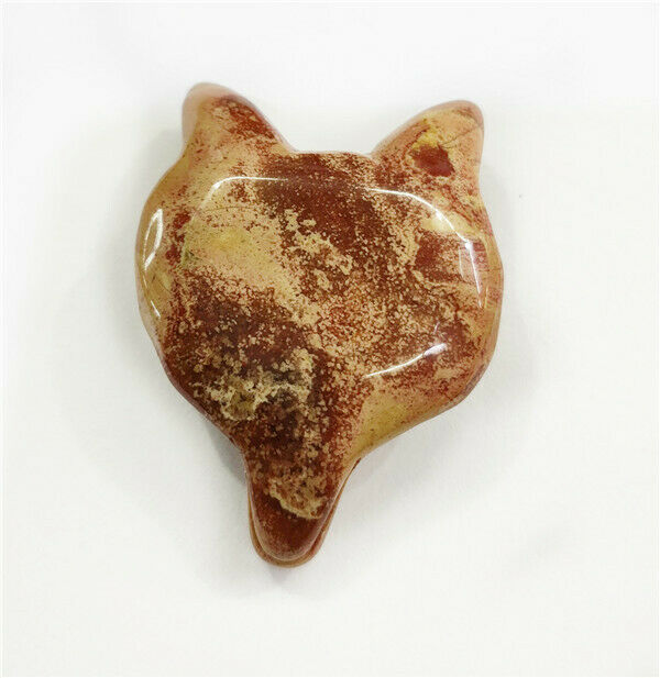 1Pc 30x24x15mm Natural Mookaite Gem Carved Fox Head Healing Crystal Pendant HH33