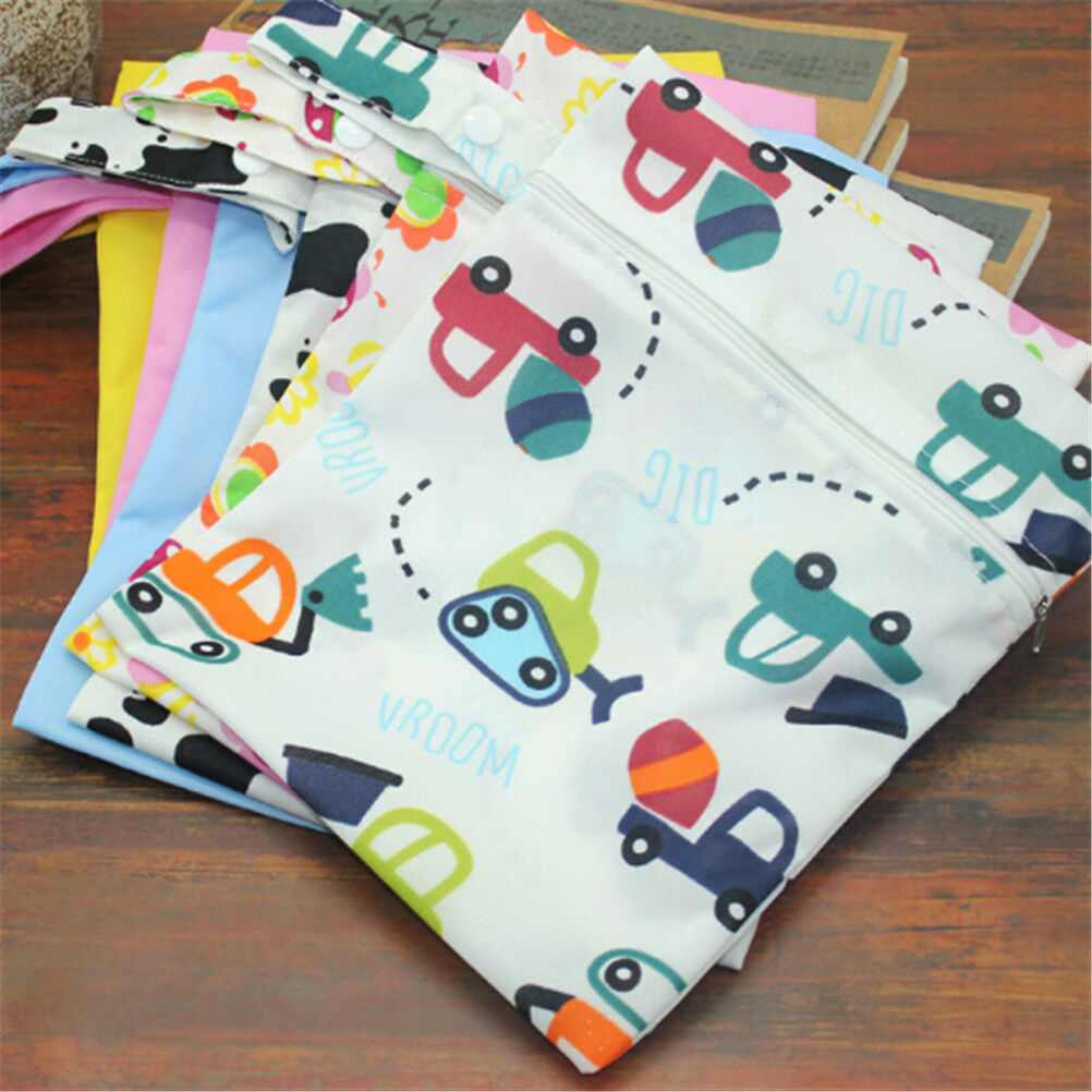Baby Protable Nappy Washable Nappy Wet Dry Cloth Zipper Waterproof Diaper .l8
