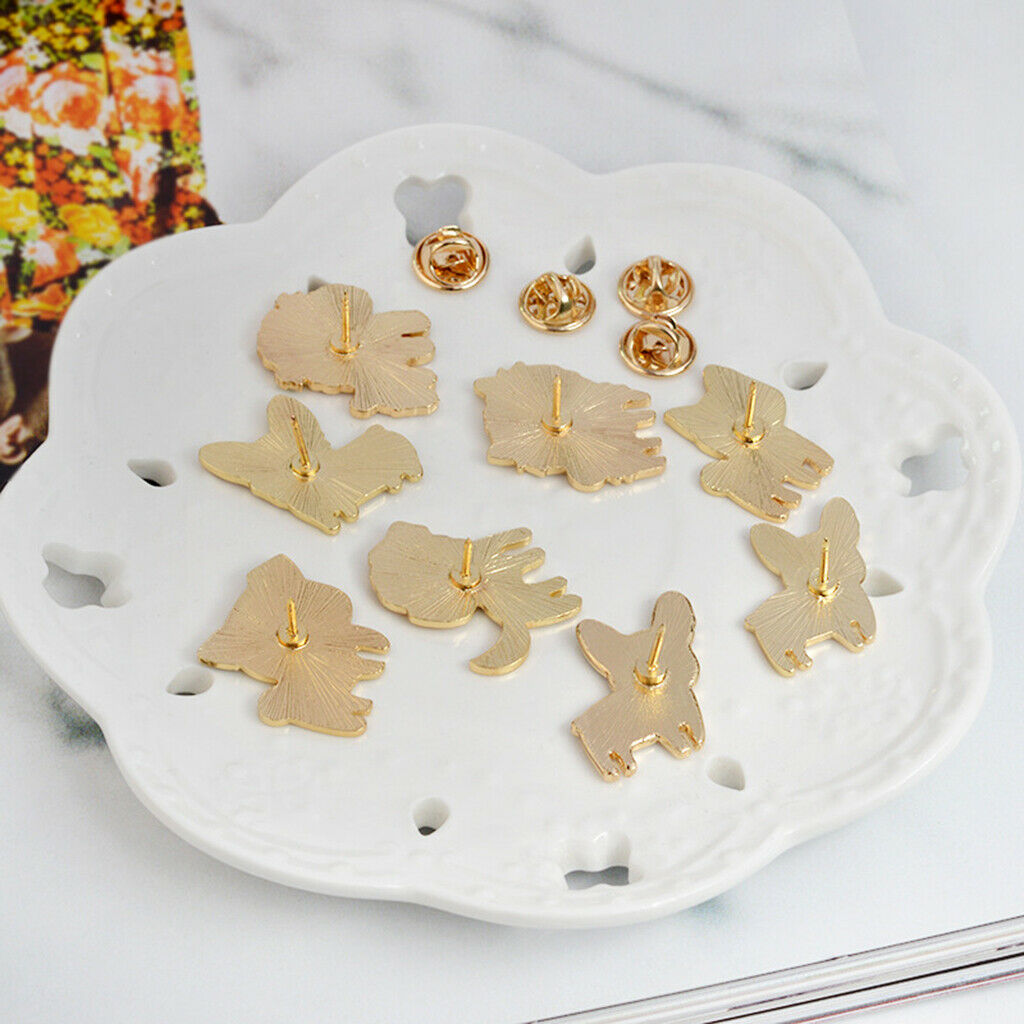 8pcs/set Cute Cartoon Dog Animal Bulldog Pins Brooches Metal Breastpin Party