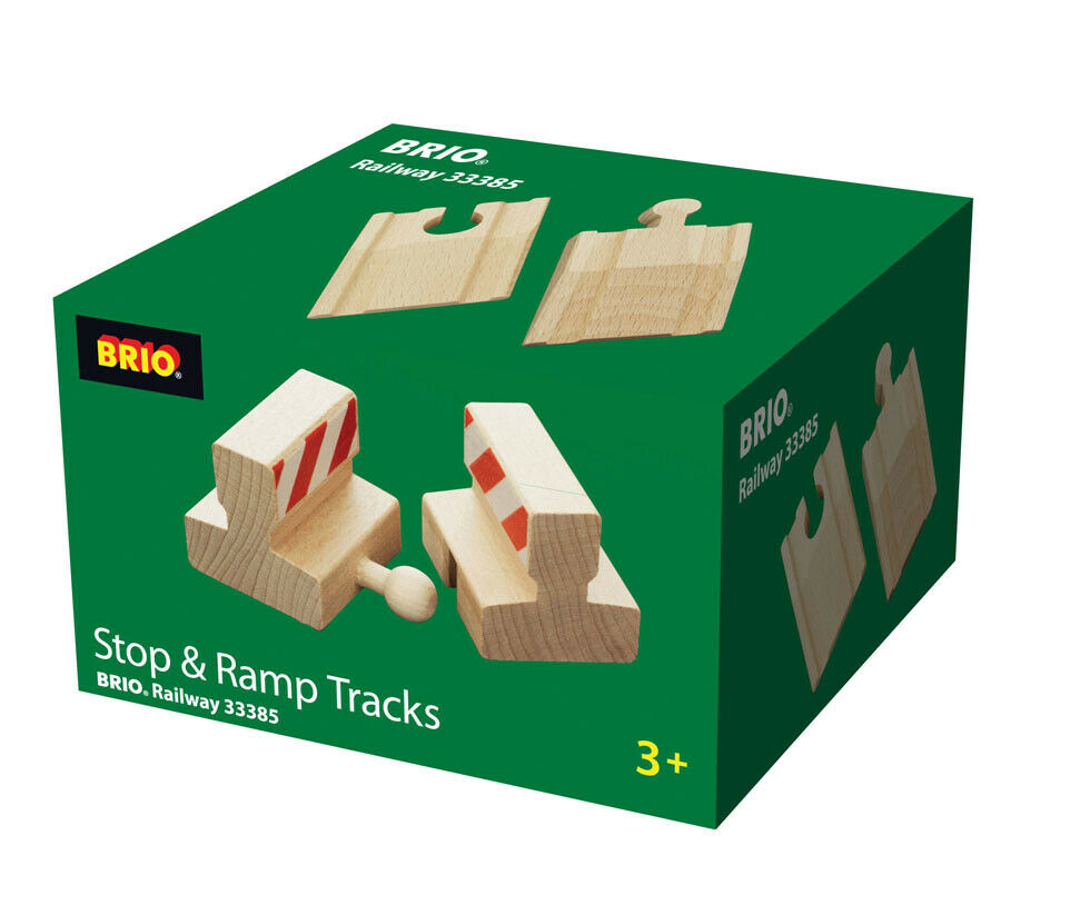 33385 BRIO Stop & Ramp Tracks Wooden Railway Tracks 4 pcs Age 3 Years+