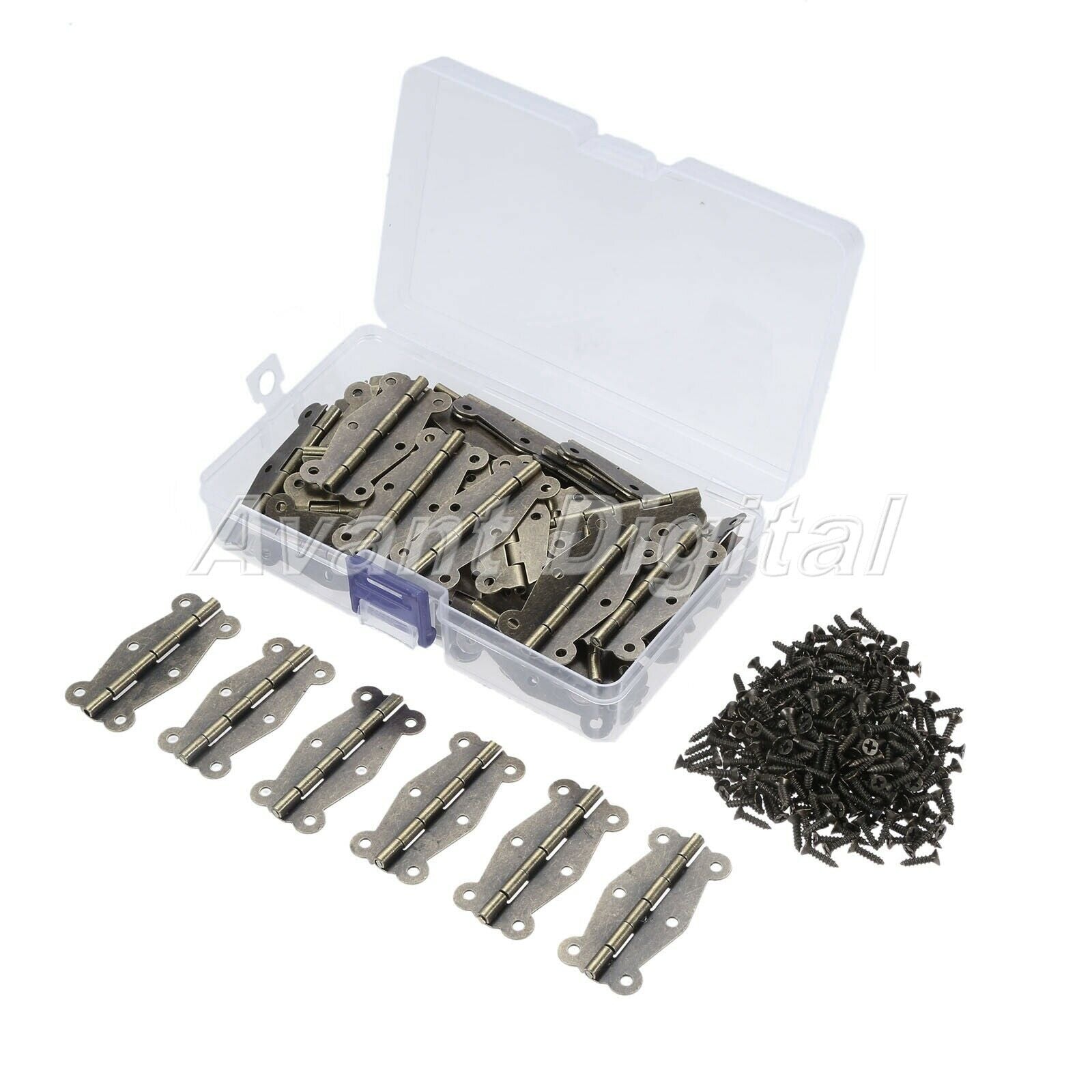 60pcs Mini Butterfly Hinges Furniture Cabinet Drawer Door Box Cupboard Hardware