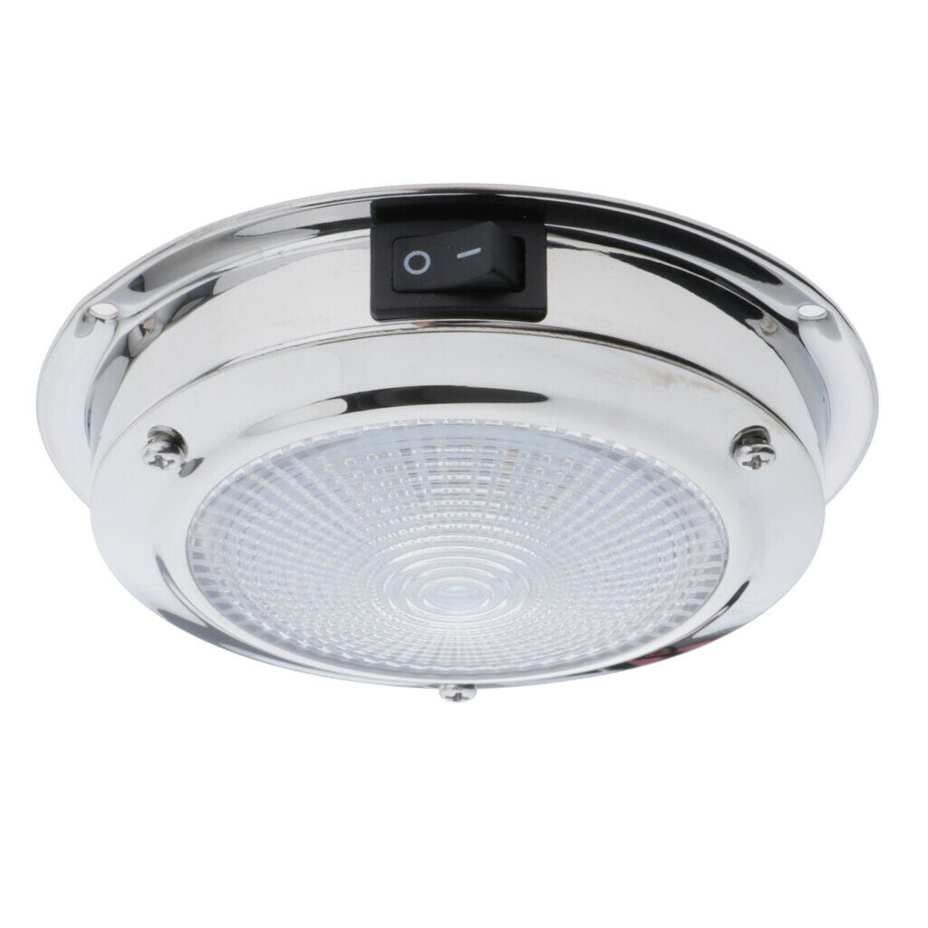 12V 2W LED Dome Light Boat RV Caravan Cabin Interior White Ceiling Lamp 4.3"