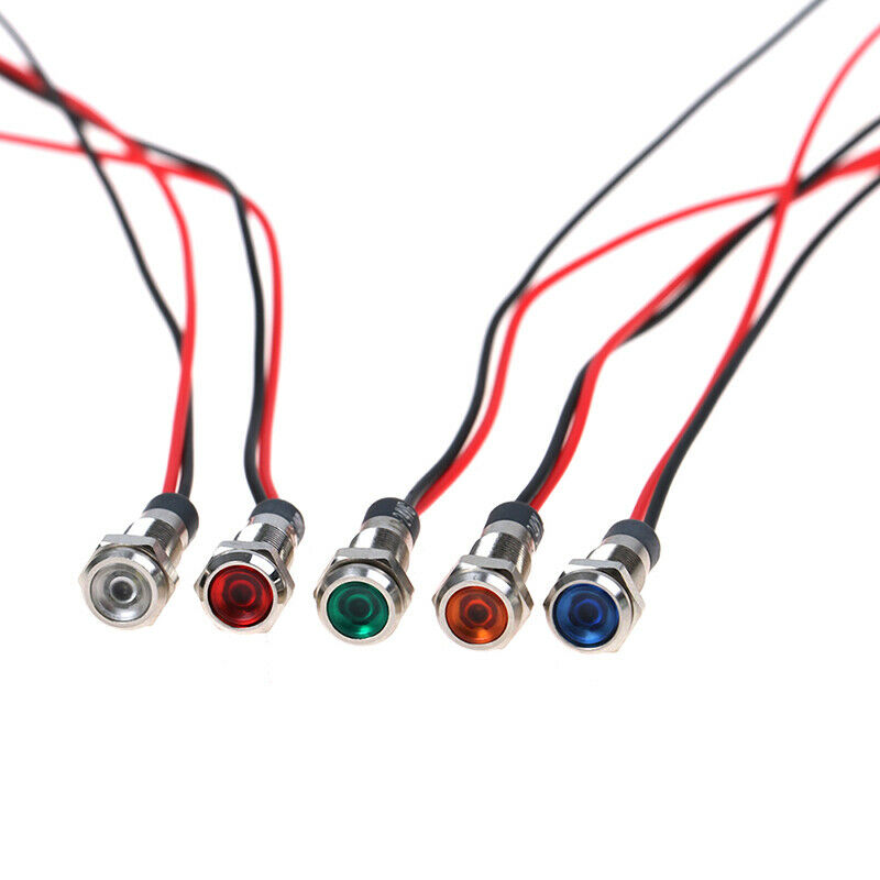 5x Car Boat 12V-24V 6mm LED Indicator Light Dash Dashboard Panel Warning .l8
