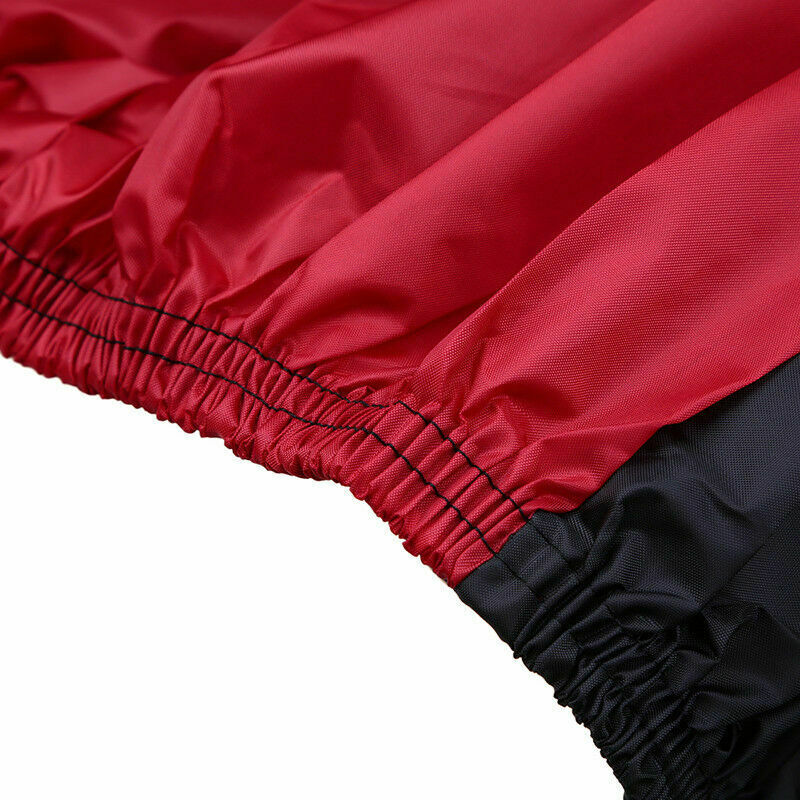 Black/Red Motorcycle Rain Cover Anti UV Waterproof Raincoat With Bag XXL Size