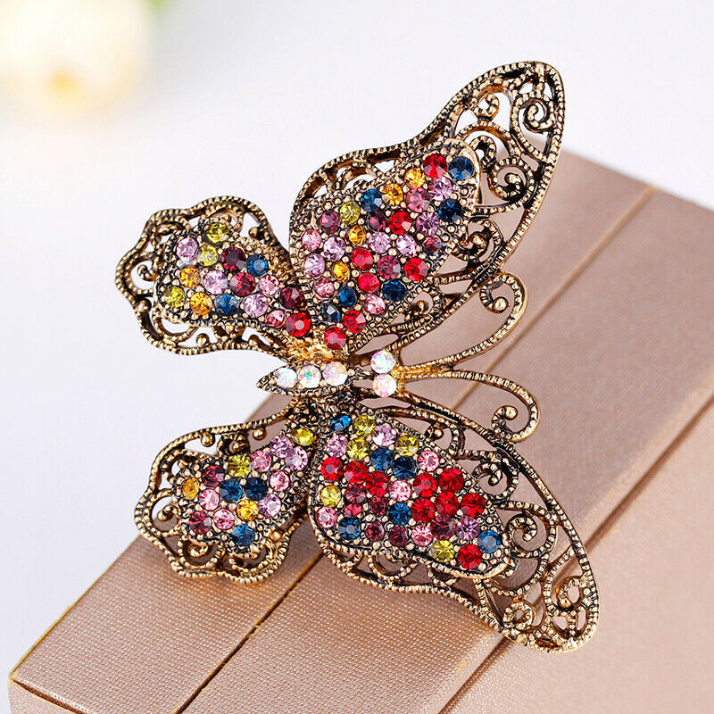 Butterfly Brooch Luxury Crystal Pin Big Brooches Banquet Clothese Accesso.l8