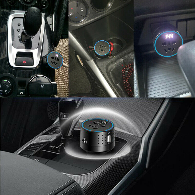 12v 24v to 110v 220v Socket Inverter 3.1A Car Quick Charge USB Port Mobile Phone