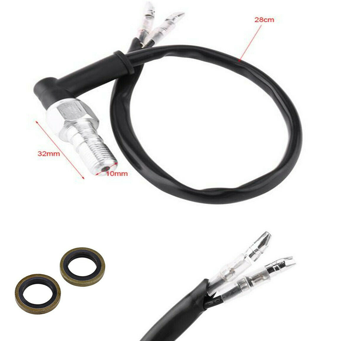 Bicycle Hydraulic Brake Pressure Brake Light Switch Banjo Bolt 10 x 1.25mm Pitch