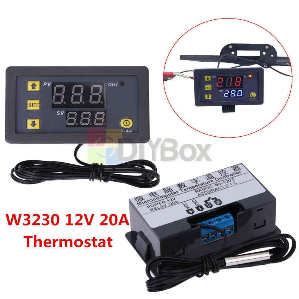 W3230 LCD Digital Thermostat Temperature Controller Meter Regulator 20A