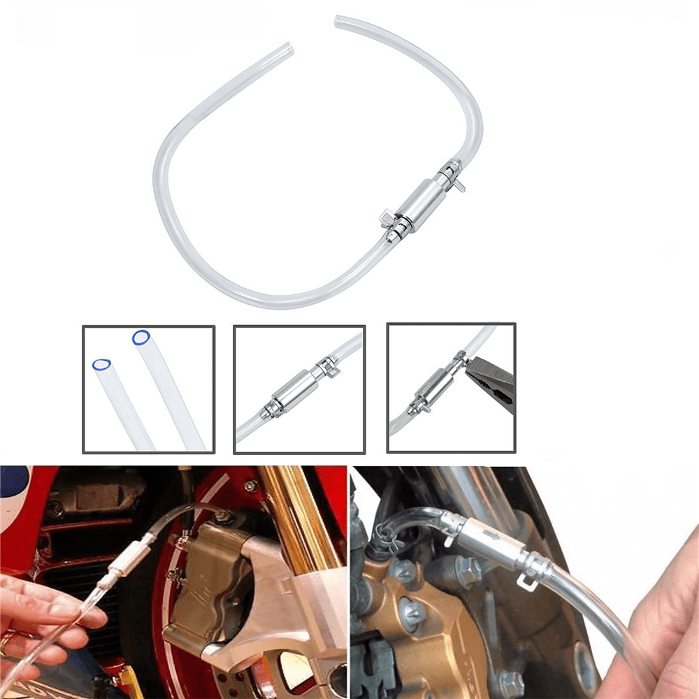 UK Motorcycle Clutch Brake Bleeder Hose One Way Valve Tube Bleeding Tools Kit
