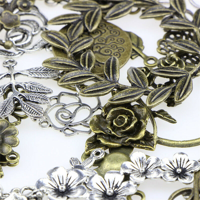 1Set Mixed Leaves Flowers Charm Pendant DIY Jewelry Making Craft Findings B SJ