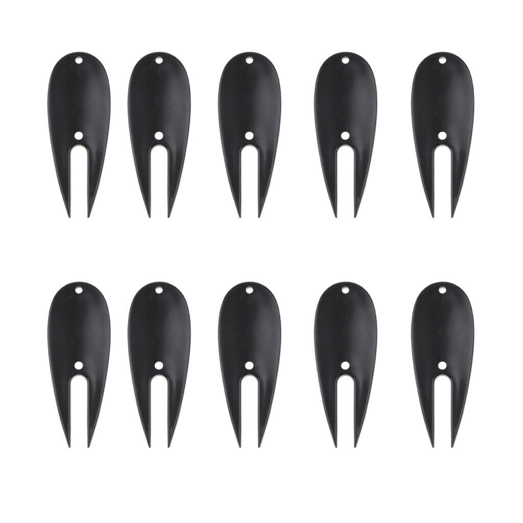 10 Pieces Plastic Divot Repair Tool Golf Accessories Black