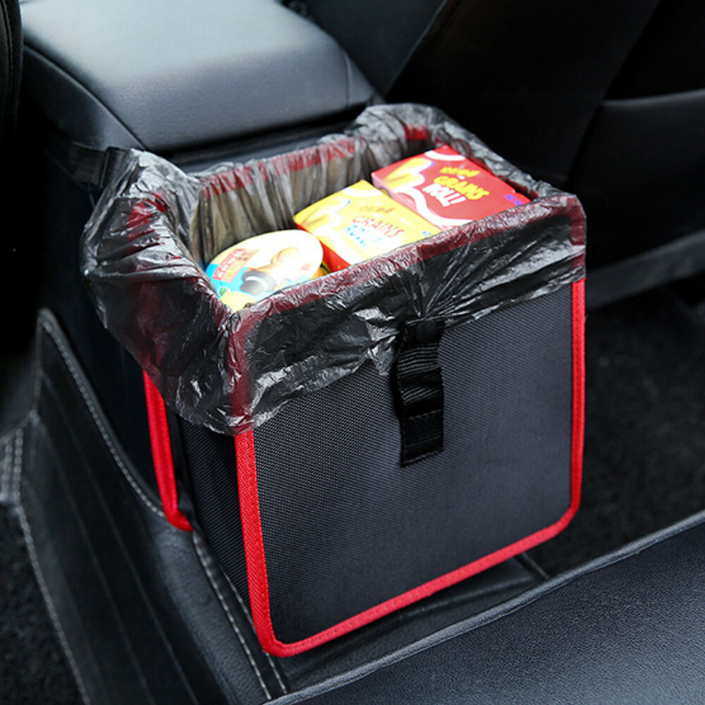 In-Car Wastebasket Litter Leak Proof Bin Wastebasket Container Trash Storage Box