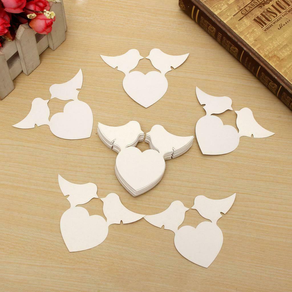 50pcs Chic Love Birds Name Place Cards Holder Wedding Party Wine Glass