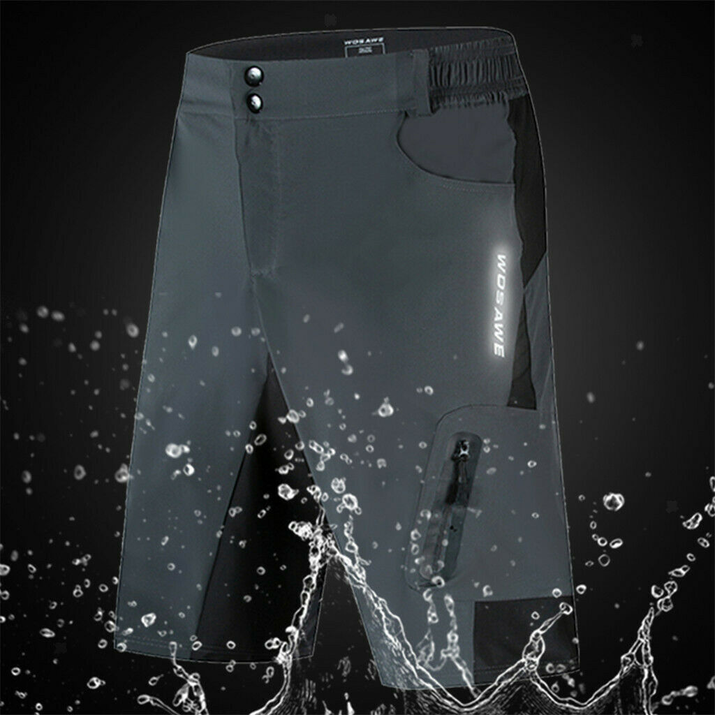 Sports Riding Downhill Hi-Density Waterproof Men Pants without Pad Gray XL