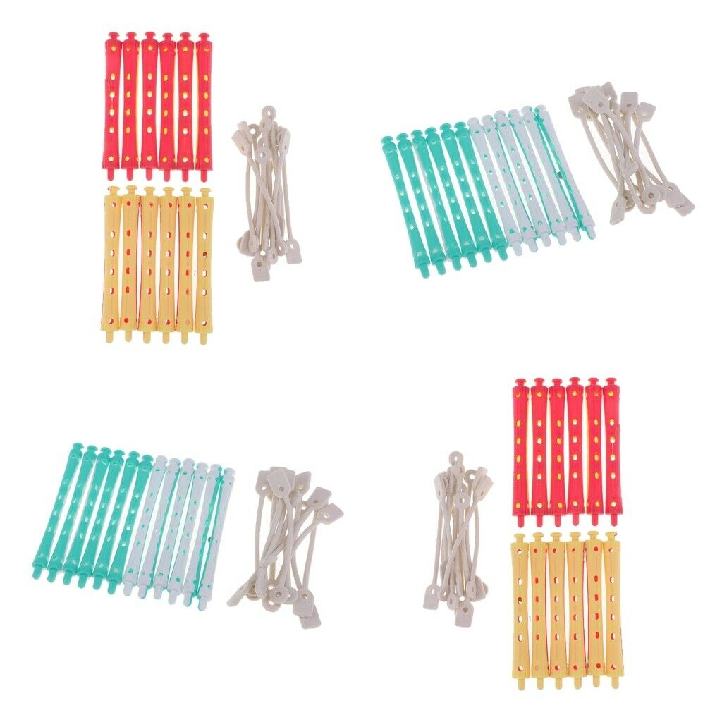 48x Professional Perming Rods Rollers Perm Curlers Waves All Size Styling