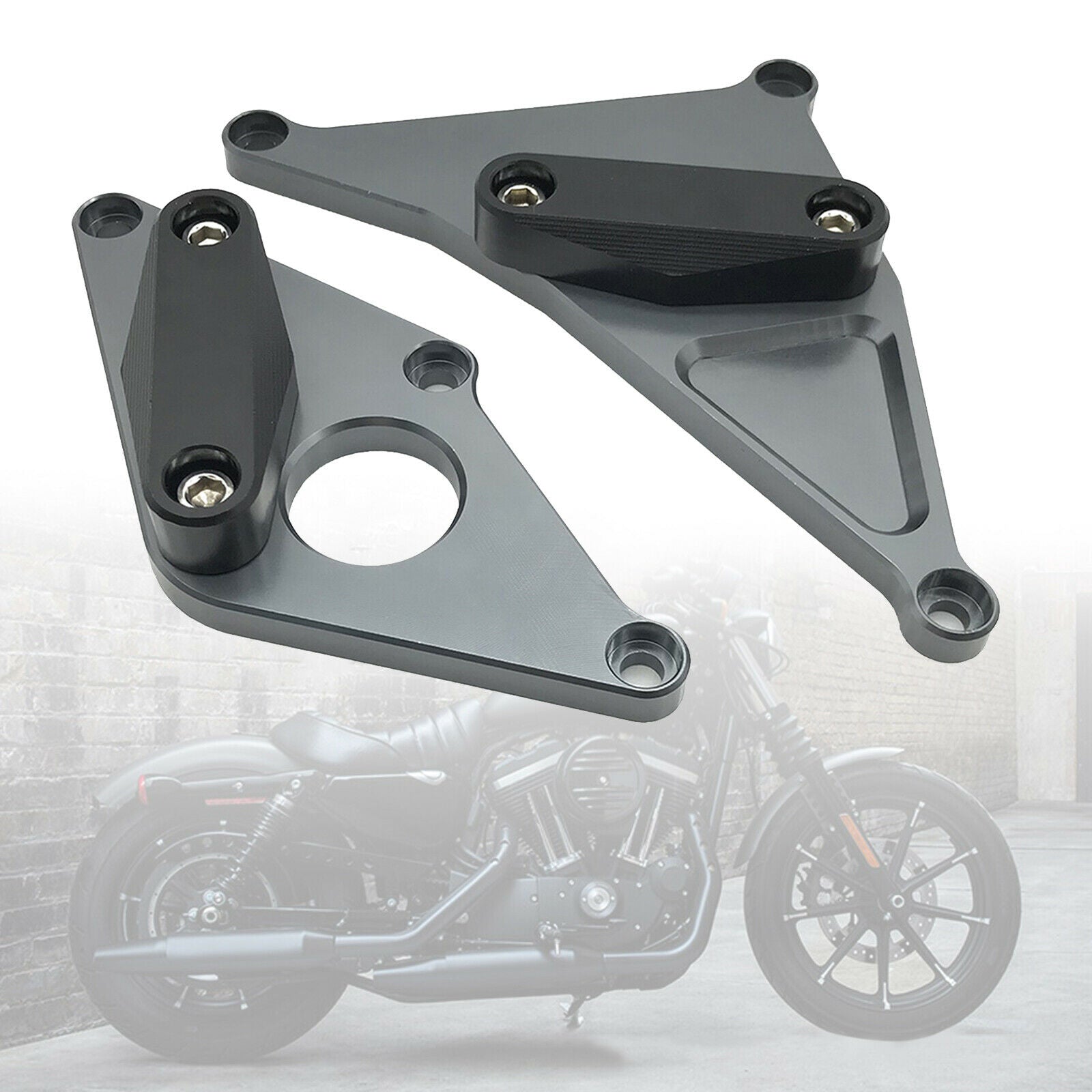 Set 2 Motorcycle Engine Cover Guard Protector Fits for SUZUKI 2016 2018 Gray