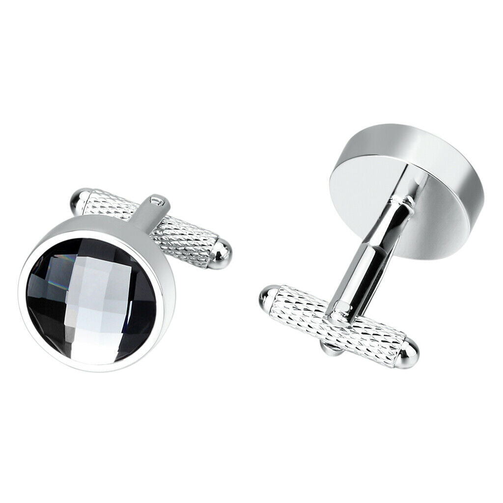 2 Pack Fashion Round Cuff Links Wedding Party Business Tuxedo Jewelry Gift