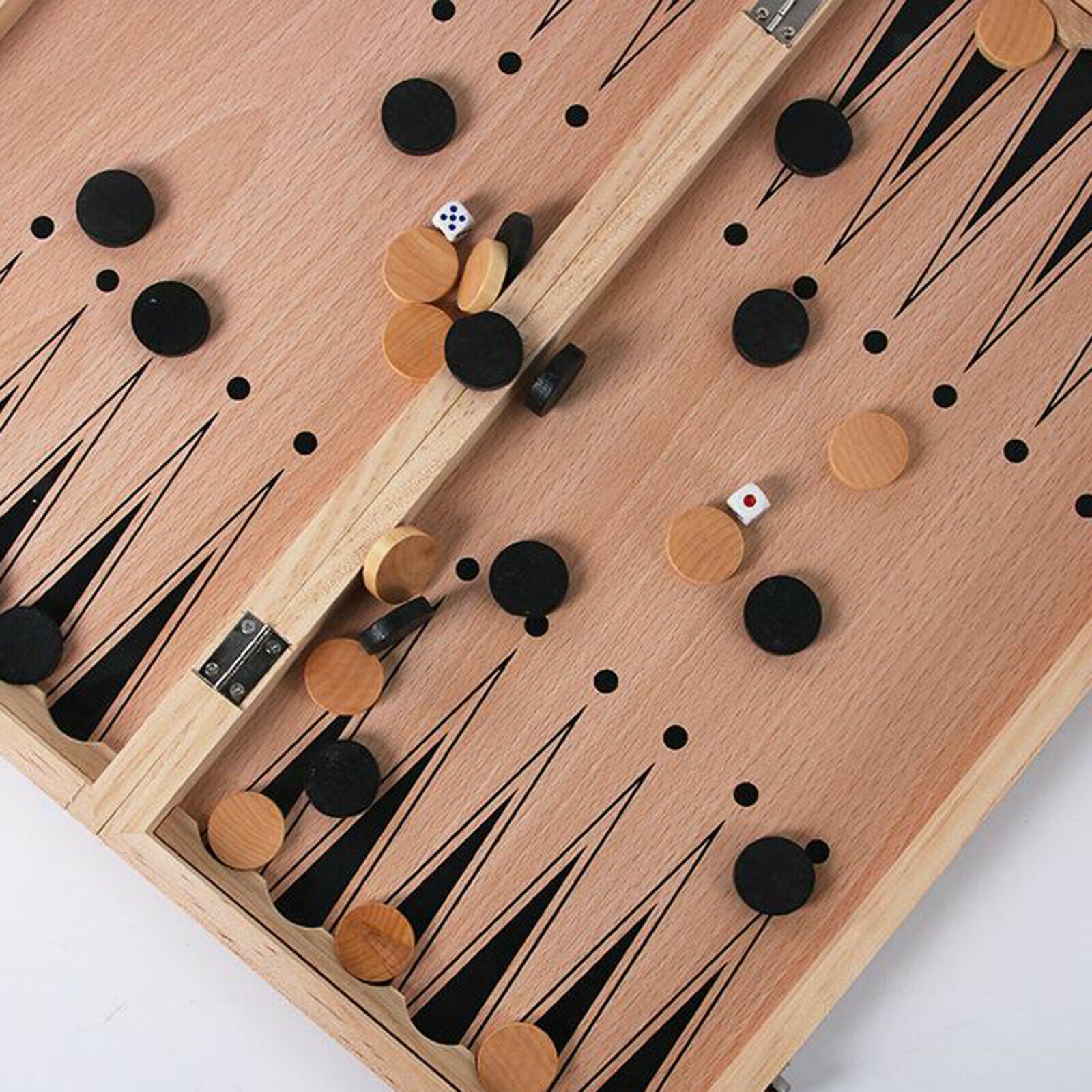 Wooden Folding Chess Set Backgammon Standard Puzzle Game Set Gift
